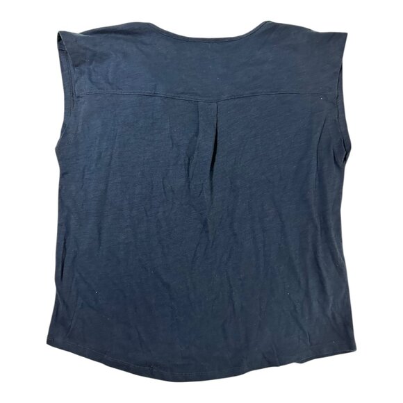 St. John’s Bay | Sleeveless | Split Neck | Cotton Top | Navy Blue | Size L - Picture 2 of 3